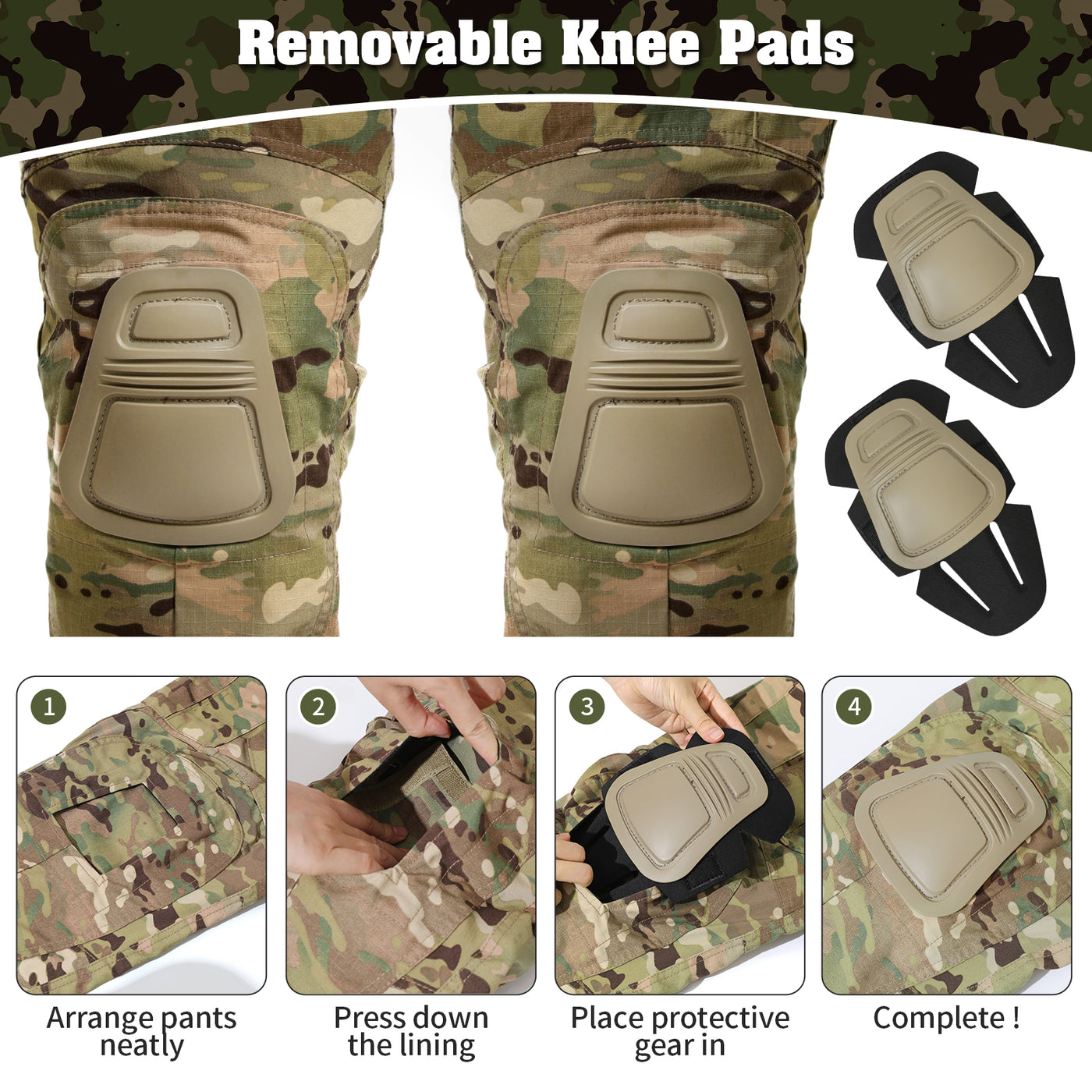 G3 Pro Combat Pants with Knee Pads Rip-Stop Tactical Pants